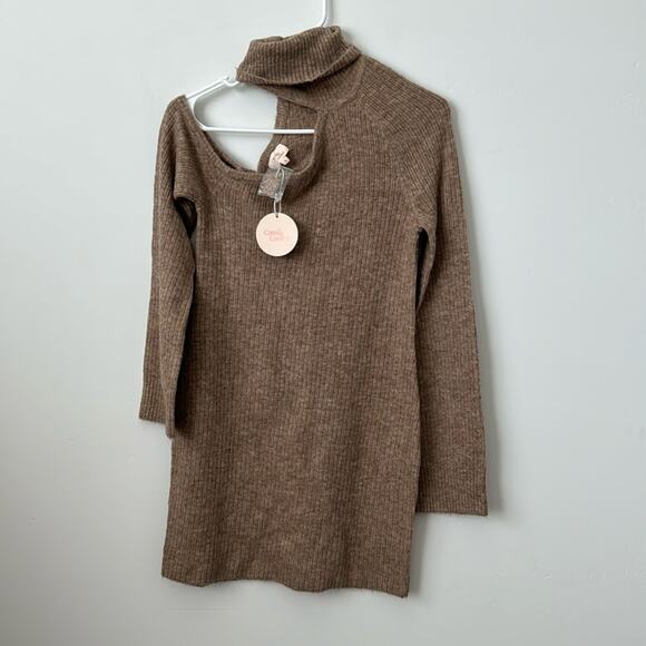 Camila Coelho Emelia in Beige Wool Blend Mini Sweater Dress Size: S - Picture 2 of 6